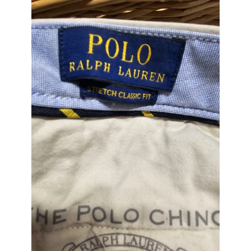 Vintage Polo Ralph Lauren Shorts Mens 35 Beige Classic Fit Chino Casual Preppy‎